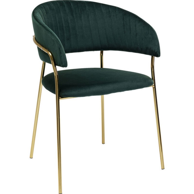 Chair with Armrest Belle Velvet Green